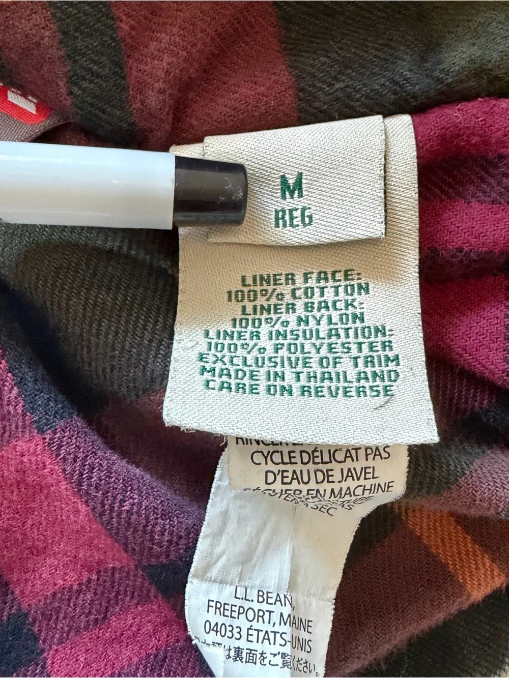 Vintage LL Bean Field Jacket With Removable Plaid Liner Size M Reg Green READ